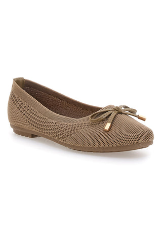 Ballerine beige in tessuto con soletta morbida The First PRE3