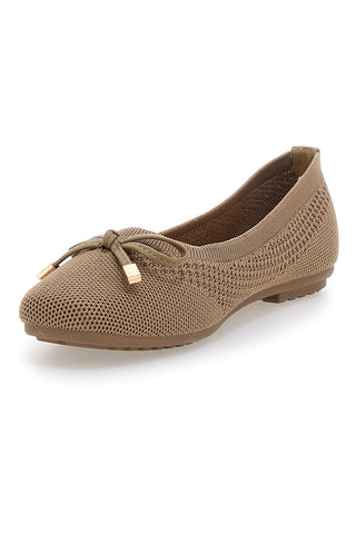 Ballerine beige in tessuto con soletta morbida The First PRE3