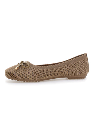 Ballerine beige in tessuto con soletta morbida The First PRE3