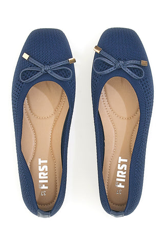 Ballerine blu in tessuto con soletta morbida The First PRE3