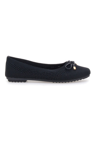 Schwarze Ballerinas aus Stoff mit weicher Innensohle The First PRE3
