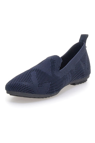 Mocassini blu in tessuto con soletta morbida The First PRESZ32