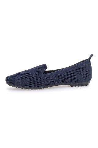 Mocassini blu in tessuto con soletta morbida The First PRESZ32