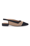 Ballerine beige e nere in tessuto con soletta morbida The First PRESZ11