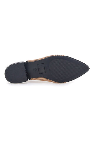 Ballerine beige e nere in tessuto con soletta morbida The First PRESZ11
