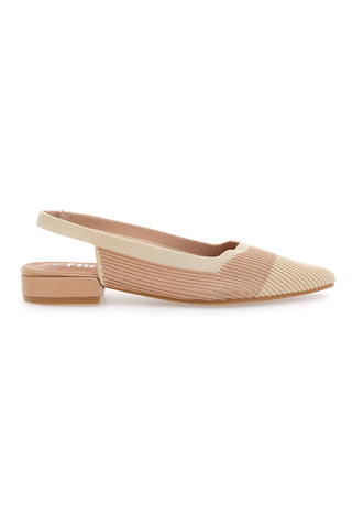 Beigefarbene Ballerinas aus Stoff mit weicher Innensohle The First PRESZ11