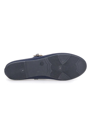 Ballerine blu in tessuto traforato con cinturino The First PRESZ41