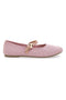 Ballerine rosa in tessuto traforato con cinturino The First PRESZ41