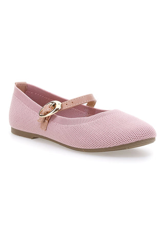 Ballerine rosa in tessuto traforato con cinturino The First PRESZ41