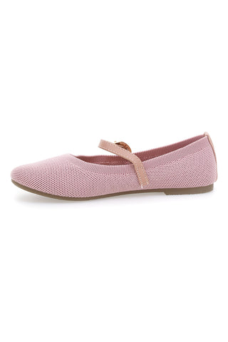 Ballerine rosa in tessuto traforato con cinturino The First PRESZ41