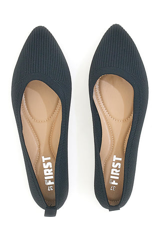 Ballerine nere in tessuto con soletta morbida The First PRESZ42