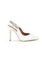 Weiße Pumps mit hohem Absatz und Glitzerriemen First Lady P650