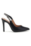 Schwarze Pumps mit hohem Absatz und Glitzerriemen First Lady P650