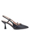 Décolleté nere slingback con cinturino First lady P652