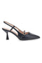 Décolleté nere slingback con cinturino First lady P652