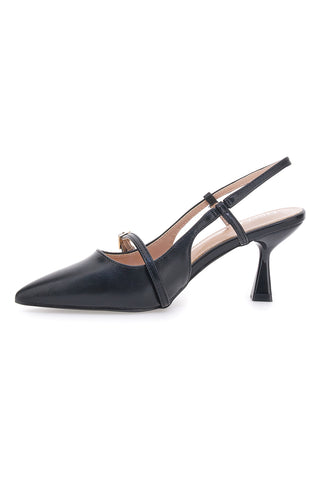 Décolleté nere slingback con cinturino First lady P652