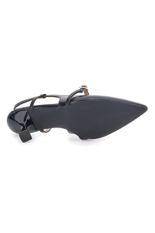 Décolleté nere slingback con cinturino First lady P652