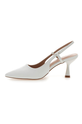 Weiße Slingback-Pumps mit Absatz First Lady P653