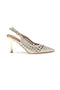 Gold und Silber Pumps mit Strass und Riemen First Lady P660