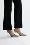 Gold und Silber Pumps mit Strass und Riemen First Lady P660