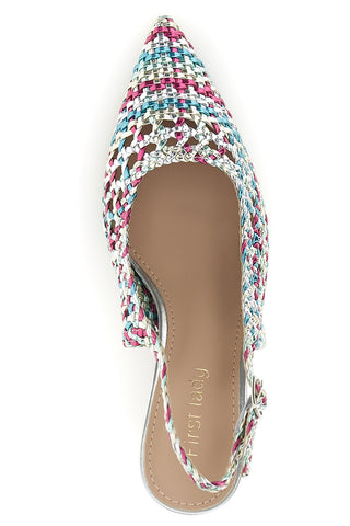 Mehrfarbige Pumps mit Riemen First Lady P660