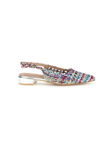 Mehrfarbige gewebte Slingback-Pumps First Lady P661