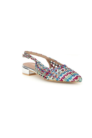 Mehrfarbige gewebte Slingback-Pumps First Lady P661