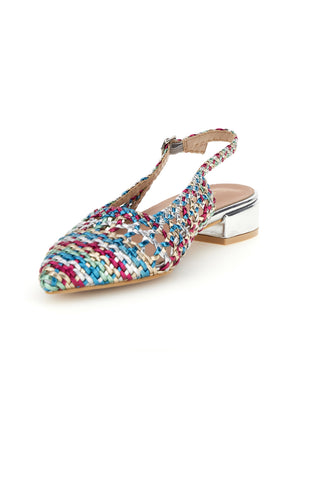 Mehrfarbige gewebte Slingback-Pumps First Lady P661