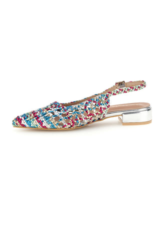 Mehrfarbige gewebte Slingback-Pumps First Lady P661