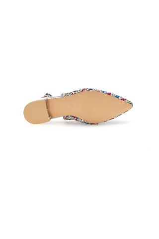 Mehrfarbige gewebte Slingback-Pumps First Lady P661