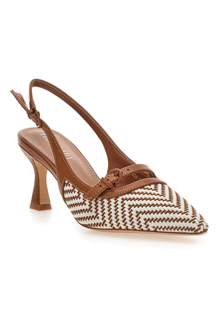 Décolleté marrone con cinturino e tacco medio First lady P666