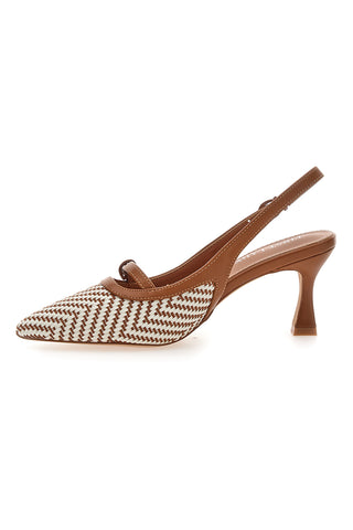 Décolleté marrone con cinturino e tacco medio First lady P666