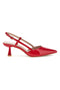 Rote Lackleder Effekt Slingback Pumps First Lady P669