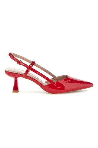 Rote Lackleder Effekt Slingback Pumps First Lady P669