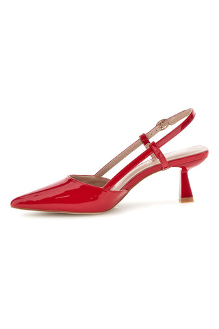 Décolleté slingback rosse effetto vernice First lady P669