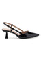 Decolletè slingback nero a punta First Lady P669