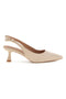 Décolleté slingback beige in tessuto effetto soft touch First lady P671