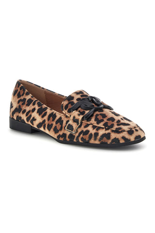 Tierische Mokassins mit Leopardenmuster und Hufeisen First Lady P673
