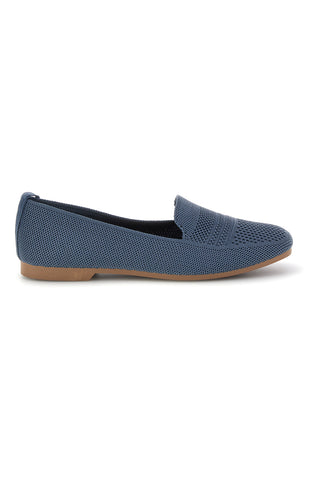 Blaue Loafer aus perforiertem Stoff First Lady P674