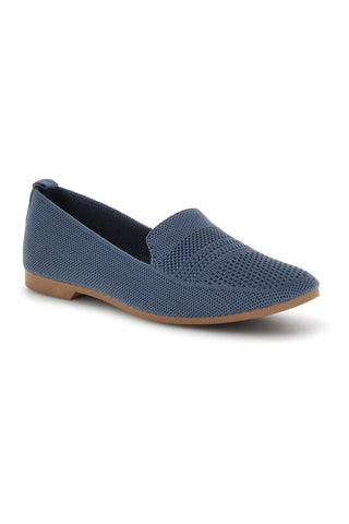 Mocassini blu in tessuto traforato First lady P674