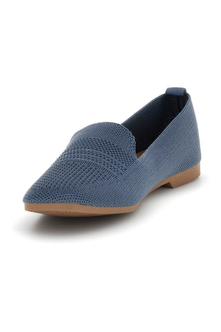 Mocassini blu in tessuto traforato First lady P674