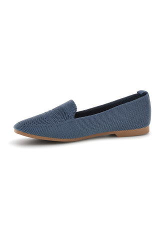Mocassini blu in tessuto traforato First lady P674