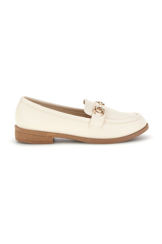 Beige Stoff Slipper mit Hufeisen First Lady P675