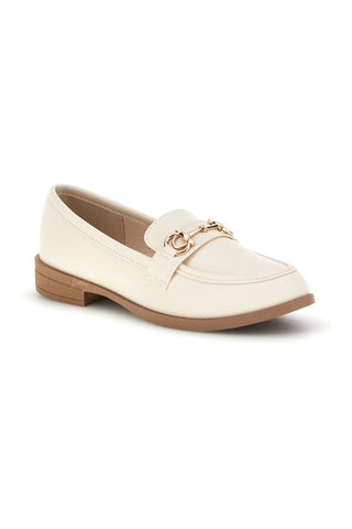 Beige Stoff Slipper mit Hufeisen First Lady P675