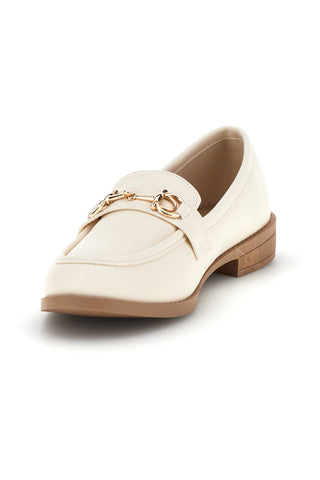 Beige Stoff Slipper mit Hufeisen First Lady P675