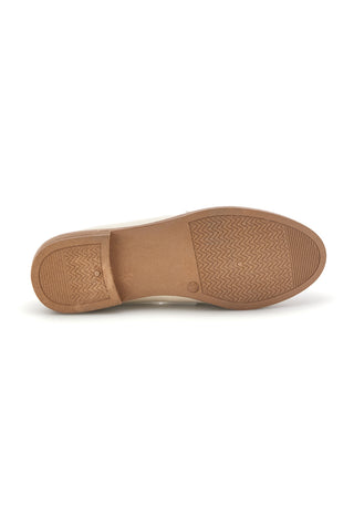 Beige Stoff Slipper mit Hufeisen First Lady P675