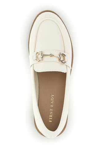 Beige Stoff Slipper mit Hufeisen First Lady P675