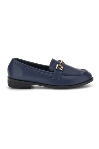 Blaue Stoffslipper mit Hufeisen First Lady P675