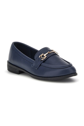 Blaue Stoffslipper mit Hufeisen First Lady P675