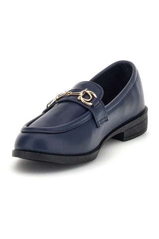 Blaue Stoffslipper mit Hufeisen First Lady P675